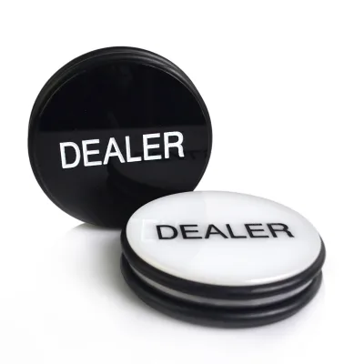 High Quality Casino Acrylic Black and White Round Texas Poker Dealer Button