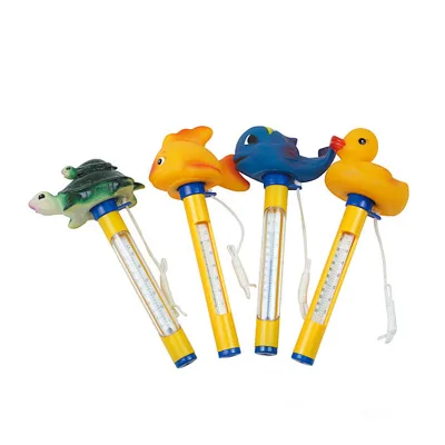 Customizable Animals Swimming Pool Floating Thermometer Yellow Duck Bule Whale Turtle Plastic Pool Thermometers