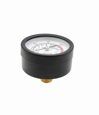 Air Compressor Black  Metal  Pressure Gauge