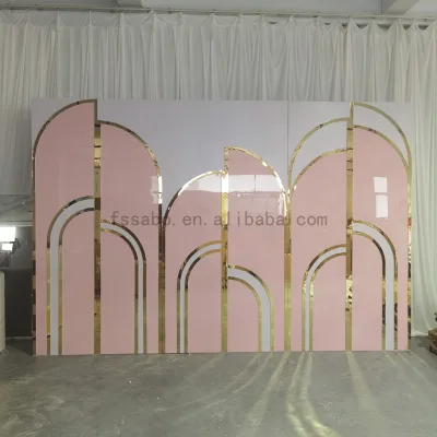 Customizable Acrylic PVC Stage Backdrop with Arch Stand for Wedding and Party Event Decorations
