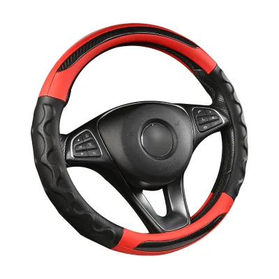 The New Set of Fashion Splicing Four Seasons General Wear-resistant Car Steering Wheel Cover Leather Carbon Fiber