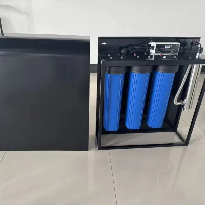 20-Inch "Big Fat" 3-Stage Water Filter with Large Black Housing and UV Sterilization Lamp Suitable for Outdoor Residential Use