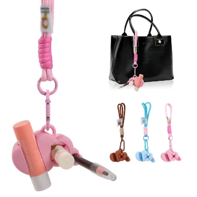 Wholesale Portable Lip Balm Sleeves Chapstick Pouch Silicone Lip Applicator Storage Case Lipstick Brush Holder