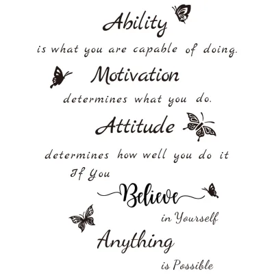Wholesale English Proverbs Wall Sticker Living Room Decoration Decal Removable Inspirational Wall Stickers