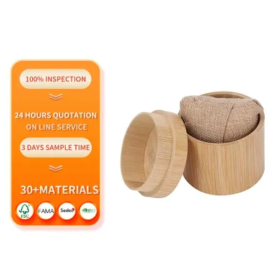 Natural Bamboo Ring Box Wooden Jewelry Storage Organizer Wood Bracelet Watch Display Case