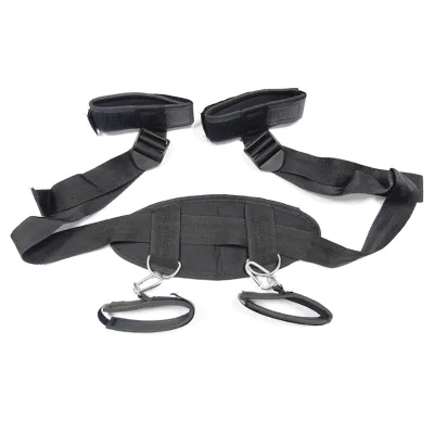 Fetish Flirting Erotic Positioning Bandage Easy Open Leg with Handcuff Anklecuff for Slave Game
