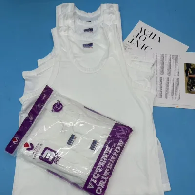 0.85 Dollar Mode TFK006 Size L-3XL Men's Gym Men White Underwearshirts Vest Tank Top Workout Undershirt With Package