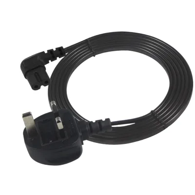 Uk Plug Power Cord 3A Fuse L Shaped C7 Connector Right Angle Power Cord