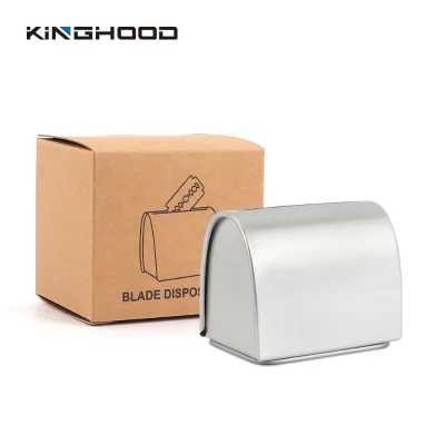 Metal Tin Disposal Case Used Double Edge Safety Razor Blade Bank Storage Container