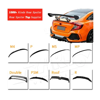 Custom Tuning Auto Trunk Spoiler ABS Plastic Carbon Fiber Back Boot Lip Tail Wing Spoiler Rear Car Spoilers for Sedan Hatchback