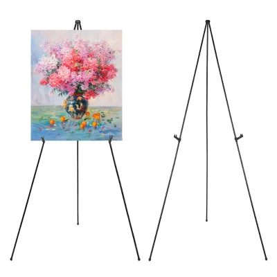 SINOART Metal Display Easel Adjustable Height Portable Tripod Presentation Stand Collapsible Aluminum Easel Artist Floor Easel