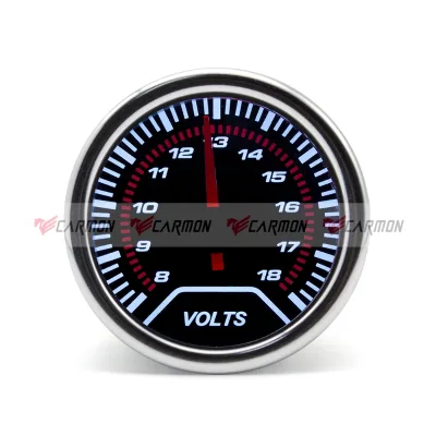 2'' 52mm Universal Aluminum Car Gauge Voltmeter White LED 8-18V Voltage Gauge Car Meter