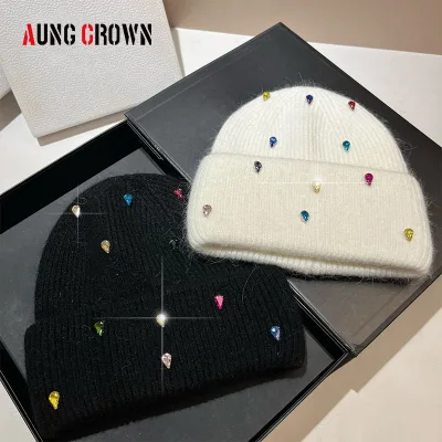 25+ Years Manufacturer Wholesale Casual Personalized Slouchy Cuffed Knitted Beanie Sparkling Rhinestone Beanie