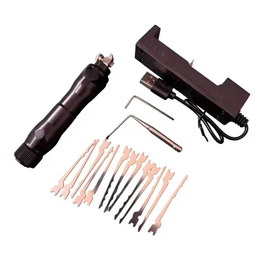 1 Set Electric Brush Hook Locksmith Tool-Black/Silver Mainland China Origin Battery Not Included