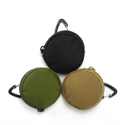 MOLLE System Mini Simple Fabric Zipper Key Holder Earphone Bag Coin Small Wallet Wholesale Purse Waterproof Durable Unisex