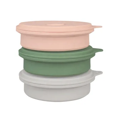 Portable Microwave Safe Foldable Food Storage Silicone Bento Box Wholesale Collapsible Lunch Box Container Bowl for Kids