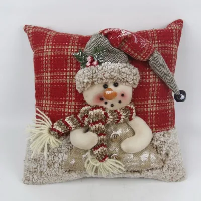 Christmas Bolster Pillow With Santa Deer for Holiday Wedding Party Decoration Hook Ornament Craft Gifts