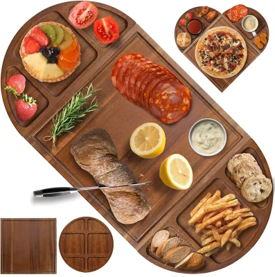 Wholesale Large Custom Wooden Charcuterie Cutting Board for Cheese Board Kitchen Meat Snacks