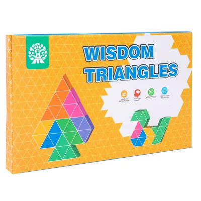 wholesale wooden triangle shape teaching aids wooden triangle puzzle blocks toy wooden montessori toys puzzle toys