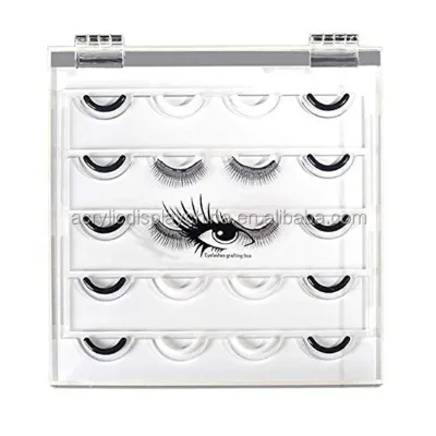 Premium Acrylic Eyelash Box Elegant Acrylic Lash Organizer Box Customized Factory 3D Acrylic False Eyelash Display Box