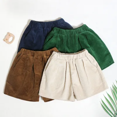 Wholesale New Design Toddler Winter Baby Boy's Girl's Warm Cotton Corduroy Pants Baby Kids Clothing Shorts