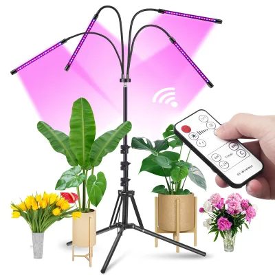 Four-head Intelligent Remote Control Folding Tripod Support Floor Plant Growth Light