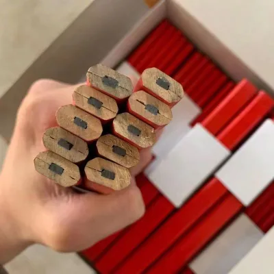 Woodworking Pencil Woodworking Specific Octagonal Thick Core Flat Red Core Marking Pen Not Easily Broken Marking Pen