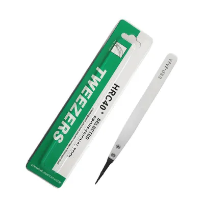 JEJOR ESD-259A Carbon Fiber Changeable Tip Picking-Up ESD Antistatic Stainless Steel Tweezers