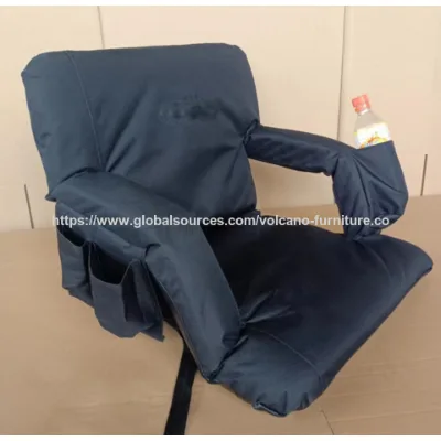 Wholesale folding portable comfortable seating cushion stadium chair armrest back seats for basketball court Football field