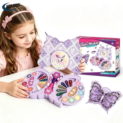 Newest 2026 Girls All in One Beaucty Makeup Case Non-Toxic Safe Nail Polish Brush Manufacturer Supply for Kids Cosmetic Kits