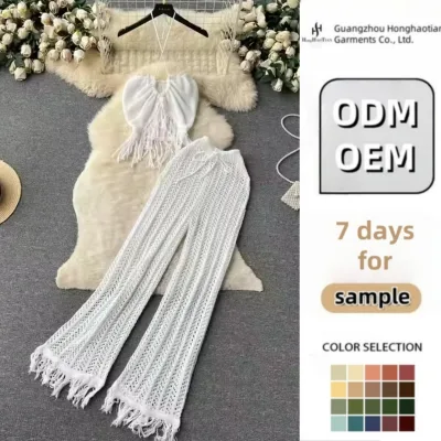 ODM Custom Womens Seaside Vacation Set Women's Summer Knit Set