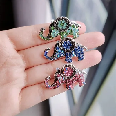 Brooch,Rhinestone Creative Elephant Brooch for Coat