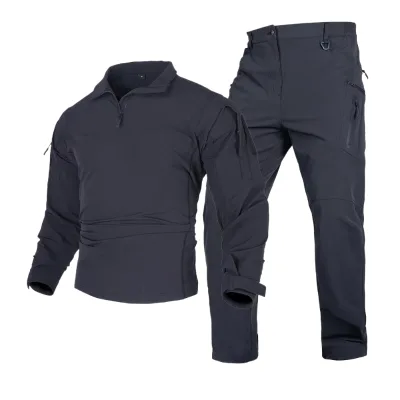 Outdoor Mountaineering Tactical Stretch Suit Waterproof Quick Dry Breathable Ripstop Nylon Camouflage Stand-up Lapel OEM
