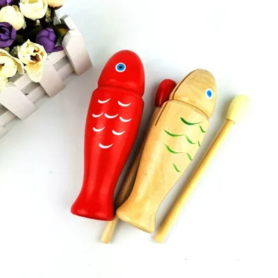 Fish-shaped Wood Block Orff Instruments Kids Percussion Instruments Musical Early Education Teaching Aids