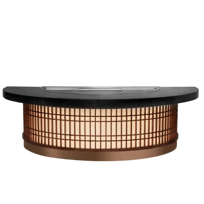 Semi-Circular Teppanyaki Grill Table | Space-Saving Design for Interactive Dining