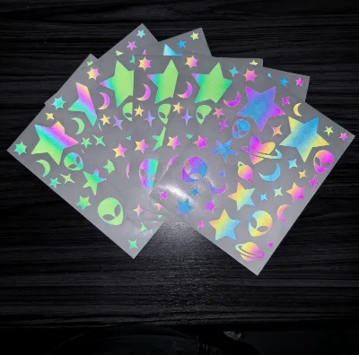 Waterproof High Visibility Warning Self-Adhesive Rainbow Reflective Safety Stickers for Car Motorcycle Bike Helmet Mailbox Bag