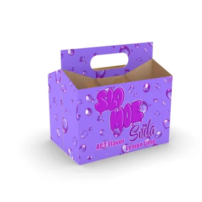 Wholesale Custom Laminated Foldable Paper Beer and Wine Box 4-6 Pack Cardboard Carrier