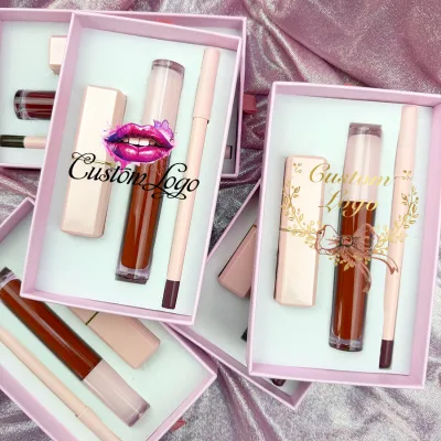 Factory Hot Sale Shiny Lip GlossSet Matte Creamy Lip Liner Waterproof Long Lasting Non-stict Lip Gloss Lip Makeup Kit