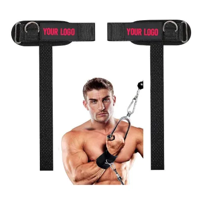 Custom Logo Lifting Wrist Straps Adjustable Durable Weightlifting Grip Support Gym Strap With D Ring