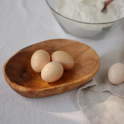 Customized Small Hand-carved Country Style Eco-Friendly Wooden Serving Bowl for Party Use