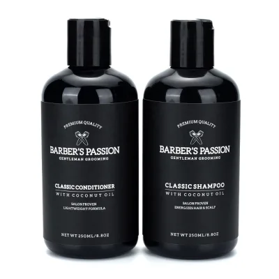 Customize Private Label Men's Hair Care Products Set with Shampoo Conditioner and Serum