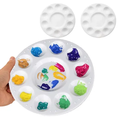 Hot Selling Plastic Palette Art Paint Palette Tray 10 Wells Painting Pallets for Students