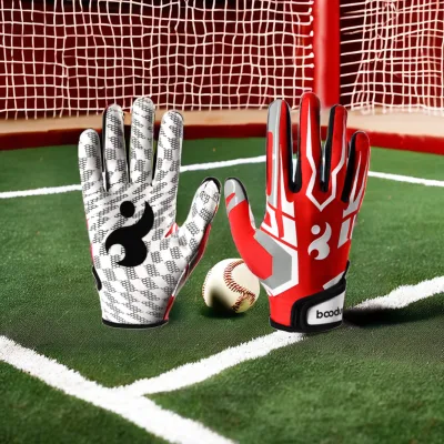 HBG 1071 Five Finger Rugby Gloves Adults Breathable Anti-Slip Silicone Batting American Football Gloves Lightweight