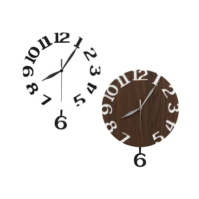 30X37.5cm Stylish Silent Metal Wall Clock 3D Swing Decorative Ornament for Dining Room Office Home Decor