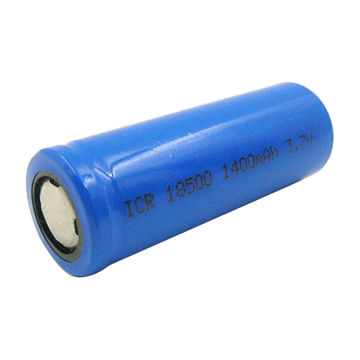 Full capacity rechargeable 3.7V Li-ion battery, LIR18500, 1400mAh