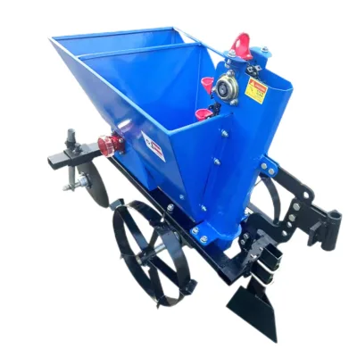 2-Wheel Walking Tractor Seeder Single Row Potato Garlic Planter Seeding Machine with Fertilizer for Farm Garden