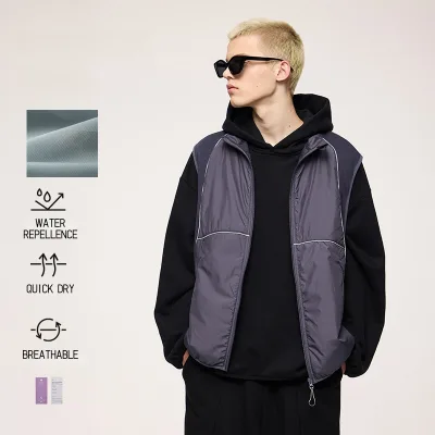 QUICKSHOW Reflective Stripe Sorona Vest Quick Dry Men Winter Customize Label Technology Logo Streetwear Unisex Coat Cargo Vest