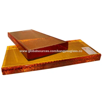 Golden glass block