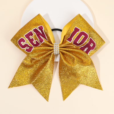 7 Inch Glitter Cheer Hair Bows Competition Graduation Senior Gifts for Cheerleader Sports Team Supplies Senior Cheer Bows