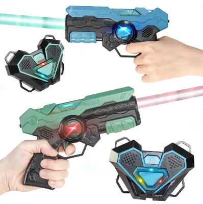 Laser Tag Gun Set for Kids Infrared Laser Shooting Guns with Shield Battle Shooting Game with Light for Indoor and Outdoor Play